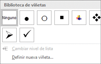 8 listas con viñetas