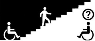 Dibujo de una persona subiendo una escalera