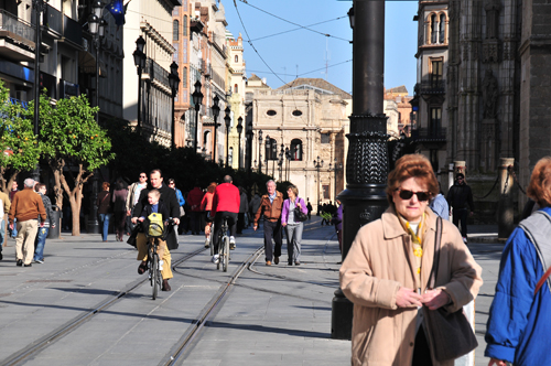 peatones y bicicletas